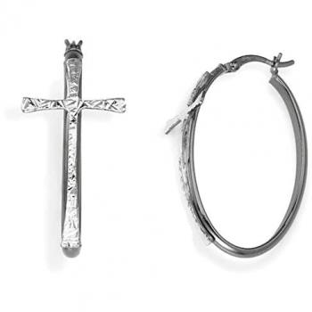 Pendientes de Mujer Amen Cerchio y Cruz Negros