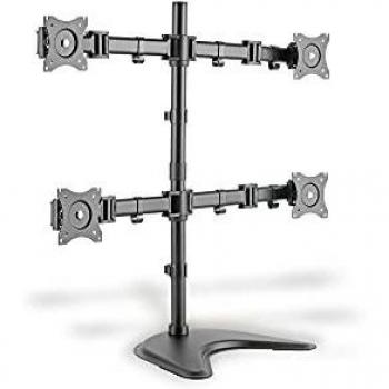 DIGITUS Soporte de monitor - Soporte - 4 monitores - Hasta 27 pulgadas - Hasta 4x 8 kg - VESA 75x75, 100x100 - Negro