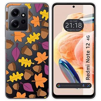Funda de Silicona Transparente con Diseño de Otoño para Xiaomi Redmi Note 12 4G