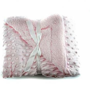 Interbaby 00891-02 - Manta Burbujas con Borreguillo para Bebés en Color Rosa, unisex