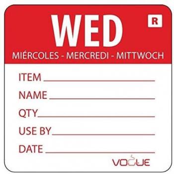 Etiquetas Removibles del Día de la Semana - Miércoles (Pack de 500)