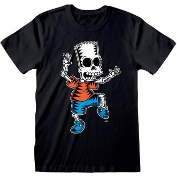Camiseta de Los Simpsons - Skeleton Bart - Talla S - Color Negro - Para Hombre