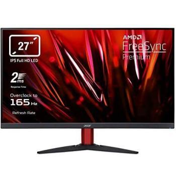 Acer Nitro KG272 S 27 Full HD IPS LED Gaming Monitor, 1920 x 1080, 165Hz Refresh Rate, FreeSync Premium, HDMI, Black