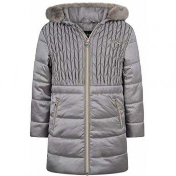 Guess K84l05 - Abrigo para niña, efecto acolchado, color gris plateado,