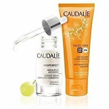 CAUDALIE Vinoperfect Sérum Resplandor Antimanchas 30ML + CAUDALIE Soleil Divin. Tratamiento Solar Facial FPS50 40Ml.