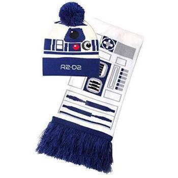 Set de Regalo R2-D2 Star Wars - Gorro y Bufanda Azul - Talla Única - 100% Poliamida