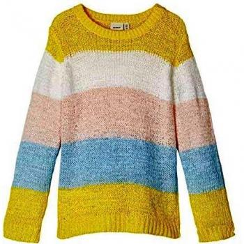 NAME IT Nkffanaria LS Knit Box Suéter, Aspen Gold, 134-140 para Niñas