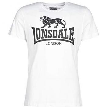 Camiseta Lonsdale Logo Clásica Manga Corta Blanco y Negro - 4XL