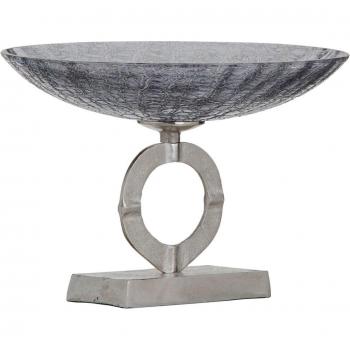 Centro de Mesa 33 x 33 x 24 cm Cristal Gris Metal Plata
