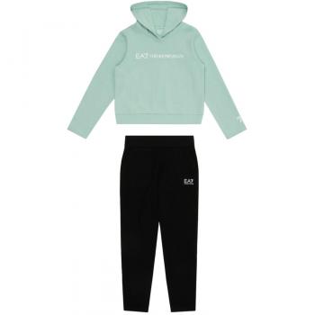 Chándal EA7 Emporio Armani Celeste y Verde Shiny para Niña - Talla 8A