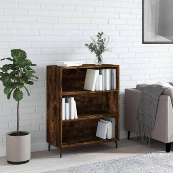 Estantería de madera de ingeniería 69,5x32,5x90 cm en roble ahumado - Mueble de Almacenaje para salón, Buffet y Armario Auxiliar