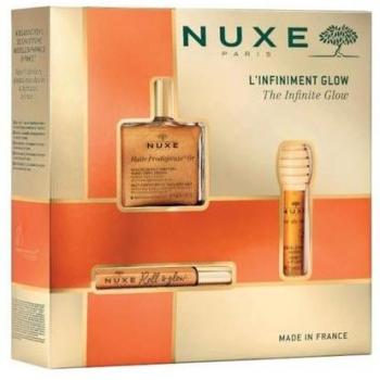Nuxe Cofre Glow Infinito - Set de cuidado facial que incluye un aceite seco iluminador, una crema hidratante y un exfoliante suave, diseñado para proporcionar luminosidad y nutrición a la piel