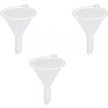 DealMux plástico Mini embudos para el llenado de pequeñas muestras de Perfume líquido emulsión Transparente 3pcs