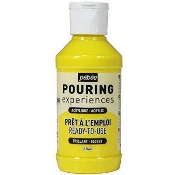 Pintura Acrílica Pouring Pébéo - 118 ml - Amarillo Primario - Listo para Usar