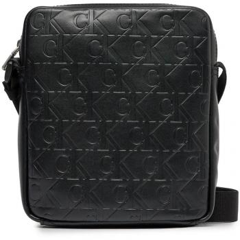 Bolso Bandolera Calvin Klein Ck Jeans Monogram Soft con Logo en Relieve Estampado Integral - Color Negro