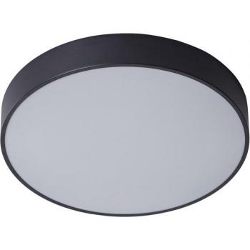 Plafón moderno Orbital Negro arenado, lámpara de techo LED empotrada, color negro, luz blanca cálida 3000K, 1800lm