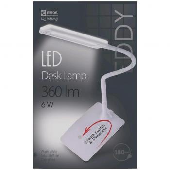 Lámpara de Mesa LED Eddy, 6W, 360 lm, Regulable y Color Blanco