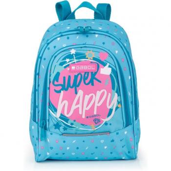 Mochila Gabol Confetti con cremallera en color celeste de 24x10x30 Cms.