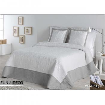 Colcha Bouti MOMENT Fundeco Cama de 135 cm Color Gris - Sedalinne