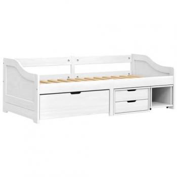 Sofá cama con 3 cajones madera maciza pino blanca IRUN 90x200cm