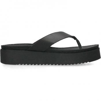 Sandalia De Piel Con Plataforma Para Mujer. Purapiel Mcdalena 80649 Negro