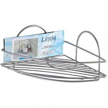 Estante Esquinero Cromo Satinado 1 Repisa 22x11x22 cm para Baño