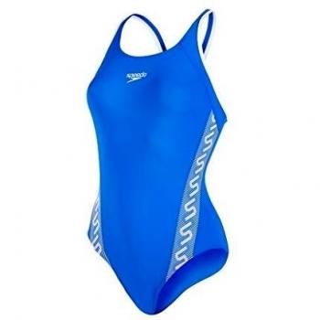 Speedo Monogram Muscleback – Bañador de mujer – Deep Peri/blanco, talla 30