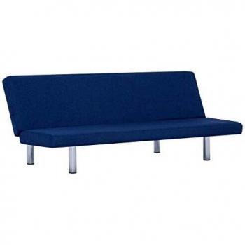 vidaXL Sof¨¢ cama de poli¨¦ster azul