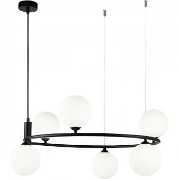 Lámpara Colgante de Techo Maytoni Ring, 6 Luces, Color Negro/Blanco, Tipo G9