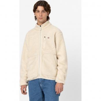 Dickies Mount Hope Men's High Collar Sherpa Fleece Jacket - Off White - Size L