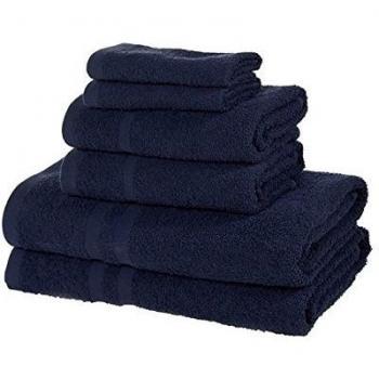Azul marino 6 piezas 100% algodón gsm calidad - 400gsm - toalla de baño, toalla de mano, cara paños