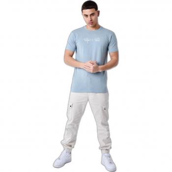 Project X Paris Embroidered Logo T-Shirt - Grey Blue XS