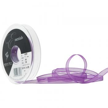 Berisfords Cinta de Tela supertransparente 7 mm x 25 m, Color Ciruela