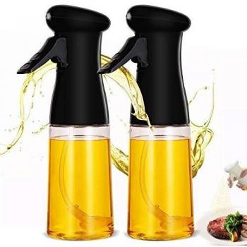Akatsuki 2 Piezas Dispensador de Aceite, Pulverizadores de Aceite para Cocina 7 oz / 210 ml Dispensador de Aceite de Oliva para cocinar, Barbacoa, Asar, Hornear（Negro）