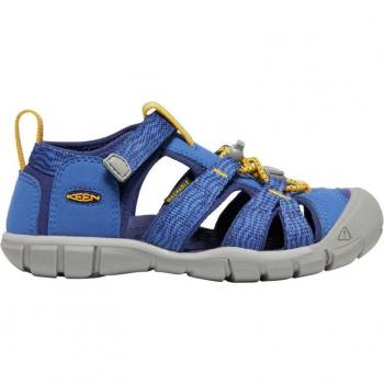 Sandalias Keen Seacamp II CNX para niños en color azul marino y amarillo