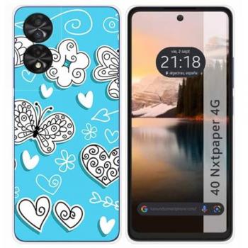 Funda de Silicona para TCL 40 NXTPAPER con Diseño de Mariposas y Dibujos