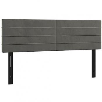 Cabeceros 2 unidades terciopelo gris oscuro 72x5x78/88 cm