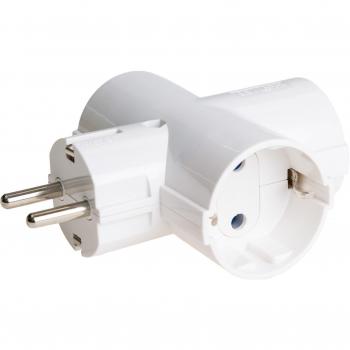 Adaptador bipolar 3 tomas 16A250V + TT lateral Solera 48mm