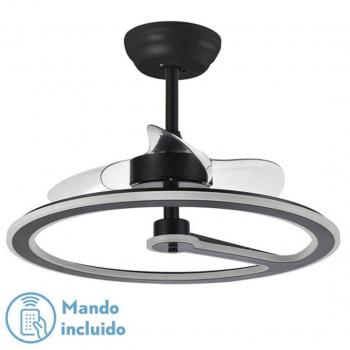Ventilador de Techo DC Chom 110W Negro 3 Aspas Transparentes