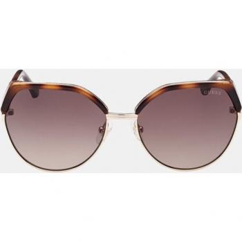 Guess Geometric Women's Sunglasses in Havana with Brown Gradient Lenses