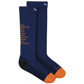 Calcetines Salewa Crew Ortles Dolomites AM CR azul, talla 39-41, diseño técnico para senderismo, transpirables y de secado rápido