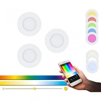 Foco Empotrado LED RGBW EGLO Fueva-C, 3 x 3W, Control APP y Mando a Distancia, Blanco y Color