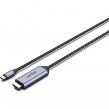 Cable HDMI Unitek V1423B Negro 1,8 m - Adaptador USB-C a HDMI 2.1, resolución 8K a 60Hz, longitud de 1,8 metros
