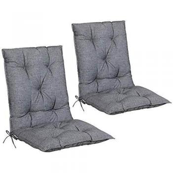 Set de 2 cojines grises mezcladas para sillas con respaldo - Almohadillas viscoelásticas para exterior e interior