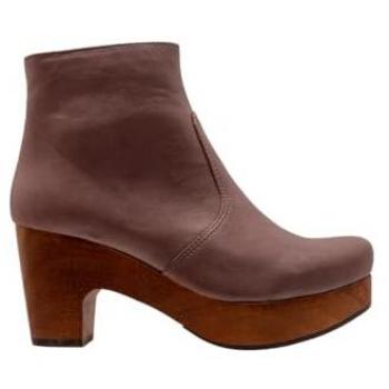 Botines de Piel para Mujer Neosens S3260 con Tacón en color Lila y Taupe