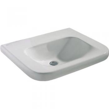 Lavabo Ideal Standard Contour 21 Accesible para Personas con Movilidad Reducida 650x175x555 mm Sin Orificio para Grifería y Sin Rebose Blanco