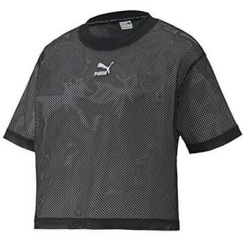 Puma Classics Mesh tee Camiseta, Mujer, Black, S