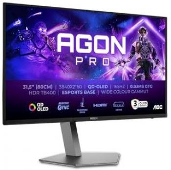 Monitor Gaming AOC AGON PRO AG326UD 31.5 QD-OLED 4K UHD 165Hz 0.03ms HDR400 Adaptive Sync