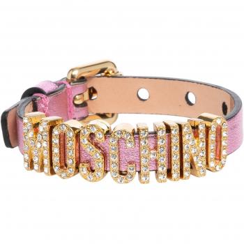Moschino Adjustable Pink Logo Lettering Bracelet for Women - One Size