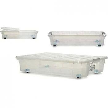 Caja de Almacenaje con Tapa 30L (40 x 18 x 59,5 cm) con Ruedas